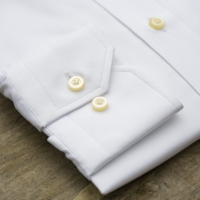Hagen Dress Shirt in a White Fine Twill - MK Clothing